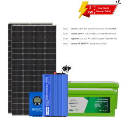 Elçi Solar 2 KW Karavan Solar KONFOR 1 2 200 Lityum UPS Paket 560W Güneş Enerji Sistemi
