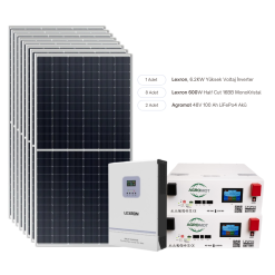 Elçi Solar 6.2 KW Bağ Evi Solar BAŞLANGIÇ 1 Lityum Paket 4800W Güneş Enerji Sistemi