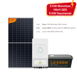 Elçi Solar GES Paketi 5 KW Hibrit Monofaze 5 KW Depolamalı Sistem
